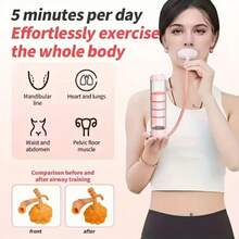 1pc Adjustable Breathing Trainer - Pink/Blue, Portable Home Fitness Equipment, Gym Face Trainer, Breathing Dumbbell, Abdominal Muscle Trainer, Deep Breathing Trainer, Lung Capacity Improvement, Face Lifting & Tightening Device - A - View 2