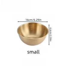 1-3个优雅金色不锈钢沙拉碗 - 防锈易清洗，非常适合沙拉、烘焙、备餐 - 多功能厨房必备，带刻度标记 - 金色 - 查看 12