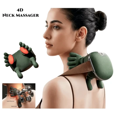 Masajeador inalámbrico de tejido profundo simulado para cuello y hombros con funciones de calefacción y acupresión, diseño humanizado, regalo definitivo para alivio del dolor y relajación muscular para mujeres, hombres, madres y padres