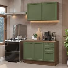 Cocina Integral Completa Modular Madesa Vik 120cm MV - Marrón y Verde - Ver 1