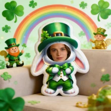 Customized Pet Head Pillow - Double-Sided Printed, Hand Washable, Modern Casual Style, Zipper Closure, Polypropylene Filling, Polyester Cover, Digital Printing, Decorative Multi-Purpose Cushion Christmas Gift - Rabbit - View 12