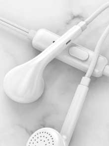 有线耳机 3.5mm 插孔 耳塞式耳机 音频耳机 电子通话和音乐 低音立体声 入耳式耳机 耳麦 耳麦 兼容 iPad/PC - 白色 - 查看 2