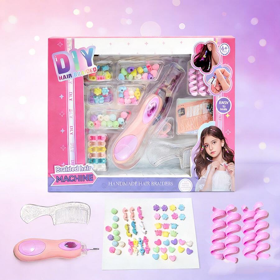 1 Peça Kit de Ferramenta Multifuncional DIY para Trançar Cabelo, Acessórios Coloridos de Contas para Tranças de Cabelo, Ferramenta de Penteado Versátil, Conjunto Feito à Mão para Penteados de Tranças Personalizados - Multicolorido - Visão 1