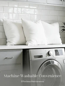 [Delivery Within 2-7 Days In The United States] Set Of 4 White Square Throw Pillows (45x45cm), Decorative Sofa Cushions. Soft Polyester Fabric With Plush Texture, Perfect For Beds And Sofas To Enhance Comfort And Modern Style. Decorative Accent Pillows Feature Vacuum-Packed Inner Cores With Strong Resilience, Offering Skin-Friendly Comfort, Breathability, And Durability. Vacuum-Sealed Individually Packaged For Simplicity And Durability. - 1PC - 查看 9