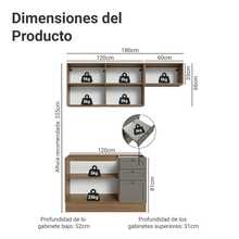 Cocina Integral Completa Modular Madesa Vik 180cm MG 02 - Marrón y Gris - Ver 3