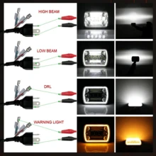 7x6 Inch 5x7 Inch LED Car Headlight, High/Low Beam, Rectangular Headlamp With White Daytime Running Light And Yellow Turn Signal, Auto Parts - 1pcs - View 5