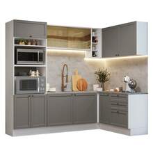 Cocina Integral Completa Modular Madesa Vik 399cm BG 01 - Blanco y Gris - Ver 2