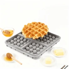 1/2 件装方形华夫饼模具 - 不粘烤盘，适用于大多数空气炸锅（4-7 夸脱容量）| 可重复使用的比利时华夫饼、煎饼、鸡蛋模具 | 可用洗碗机清洗，空气炸锅华夫饼机 - 彩色 - 查看 10