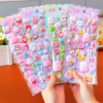 Cartoon Animal 3D Foam Stickers For DIY Scrapbooking, Diary, Phone Case Decoration, School & Office Supplies