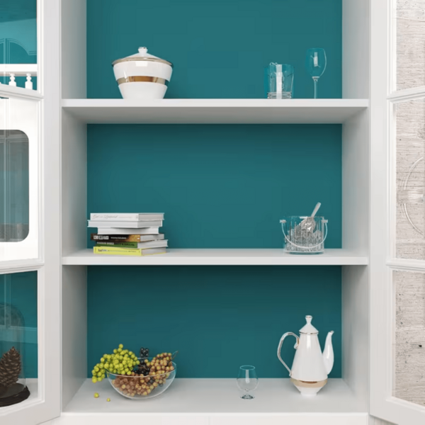 1 Roll Blue-Green Self-Adhesive Wallpaper, PVC Peel And Stick Wallpaper, Thick Waterproof Easy To Apply And Remove, No Residue, Suitable For Bedroom, Living Room, Ceiling, Countertop, Cabinet, Furniture And Home Renovation, Easy To Cut And Install