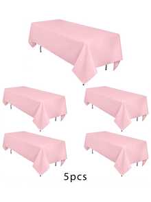 5包粉色塑料桌布，长方形，54 x 108英寸，PEVA材质，一次性使用，适用于学校食堂、生日派对、婚礼、婴儿派对、返校季、节日、情人节、母亲节、复活节等场合。 - 粉色 - 查看 13