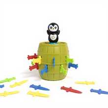 1个新奇企鹅海盗桶玩具，趣味搞怪礼物，家庭互动认知发展游戏，派对节日礼物，适合万圣节、圣诞节等场合。 - 黑色 - 查看 4