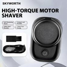 SKYWORTH Afeitadora eléctrica compacta para hombres, batería de 250mAh, resistente al agua IPX7 y totalmente lavable, afeitadora de 1 cuchilla de acero inoxidable, funcionamiento con un solo toque, ideal para viajes, ducha, gimnasio, oficina - 3 colores (plateado/negro/azul) - Multicolor - Ver 13