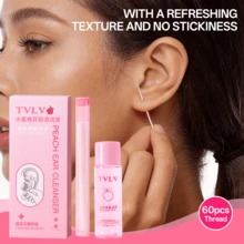 60pcs Peach Scented Ear Piercing Cleaning Solution, Ear Care & Earwax Removal Liquid, Keeps Ear Canal Fresh And Prevents Blockage - Multicolor - View 3