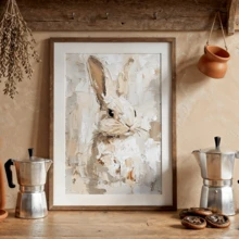 لوحة جدارية فنية عتيقة، طباعة على قماش، أرنب صغير جذاب، لوحة أرنب تجريدية، فن حيواني، فن جداري للربيع، ديكور عيد الفصح، ملصق عيد الفصح، ديكور منزل ريفي، مؤطر أو غير مؤطر، ديكور غرفة، ديكور منزلي، ديكور شقة سكنية للطلاب، هدايا لديكور الجدران في الفندق، المنزل، غرفة المعيشة، غرفة النوم، الحمام والمكتب - A - مشاهدة 5