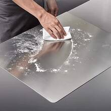 Stainless Steel Cutting Board With Lip For Kitchen Chopping Boards For Countertop Large Metal Cutting Board Over Sink Suitable For Meat Fruits Vegetables Bread Noodle And Pizza Bamboo Knives, Healthy Without Mold, Suitable For Children's Meals - 40CM*50CM - 查看 12
