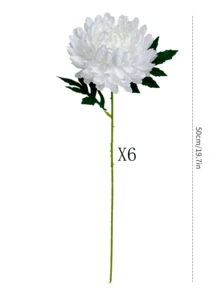 1/3/6支装仿真菊花，50厘米假花，适用于墙面、客厅、卧室、婚礼、派对装饰、桌面摆件、家居、桌面装饰、厨房、婚礼、餐桌、中心装饰、办公室、花园、户外、房屋、庭院装饰，适合春、夏、秋、冬四季。 - 白色 - 查看 10