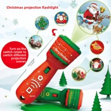 SKYQITIAN 2-In-1 Projector And Flash Light, Fun Christmas Flashlight Projector, Novel Gift Flashlight Projection Luminous Fun Educational Early Childhood Projector Lamp Suitable For Boys And Girls Fun Christmas New Year Birthday Gifts - Red - View 11