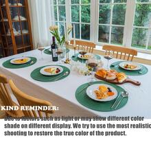 4/6pcs Olive Green PP Handwoven Placemats, Round Woven Placemats, Heat Insulation Pads, Decorative Mats, Multi-Color Options, Dining Table Mats, Wrinkle-Resistant Placemats, Suitable For Birthday, Christmas, Housewarming, Celebration Banquet, Holiday Party, Family Gathering - Olive Green - View 3
