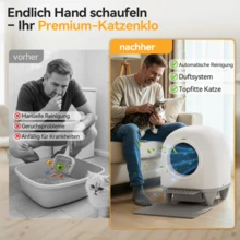 DEVOKO Self-Cleaning Cat Litter Box XXL 100L, Automatic Cat Litter Box With Waste Bags, App Controlled Electric Cat Litter Box - White - View 7