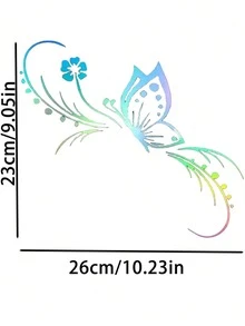1pc Fashion Butterfly Car Sticker, Reflective Butterfly Flower Eyebrow Engine Hood Car Decal - Butterfly Car Decals - View 8