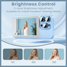 Magnetyczny monitor do vlogów – ładowalny magnetyczny ekran do selfie i vlogów | 3,6 V, podwójne zasilanie (bateria/USB), kompatybilny z telefonami z systemem iOS i Androidem | Do transmisji na żywo, tworzenia treści, selfie, w stylu głośnika (3,97 cala), 1250 mAh - Biały - Zobacz 7