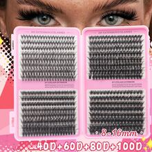 Extensiones de pestañas individuales DIY de 8-16MM, efecto natural y dramático, herramientas de maquillaje DIY para pestañas completas y densas - Negro - Ver 9