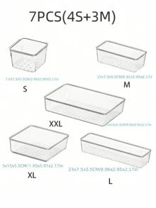 4件/8件/13件/25件套透明宠物桌面收纳盒，带多功能抽屉——非常适合收纳化妆品、厨房用具和日常用品。适用于秋季装饰、节日庆典和优雅的卧室装饰，为您的生活空间增添创意。 - 無色 - 查看 16