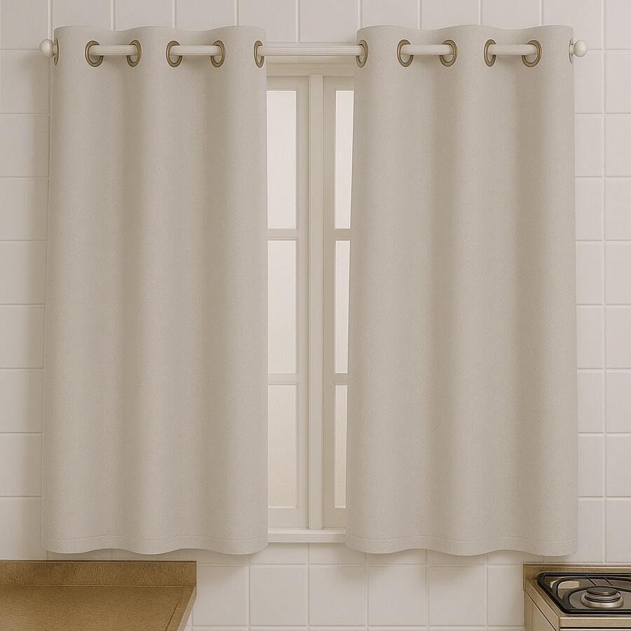 Oxford Kitchen Curtain, Plain And Patterned, 2.00 X 1.50 – Charm And Practicality - Hạt phỉ - Xem 1