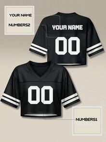 Áo nỉ crop top bóng đá màu đen thiết kế riêng, phong cách đường phố cá tính dành cho nữ, họa tiết thành phố, thiết kế miễn phí, giao hàng nhanh, thiết kế trễ vai. - màu đen - Xem 2