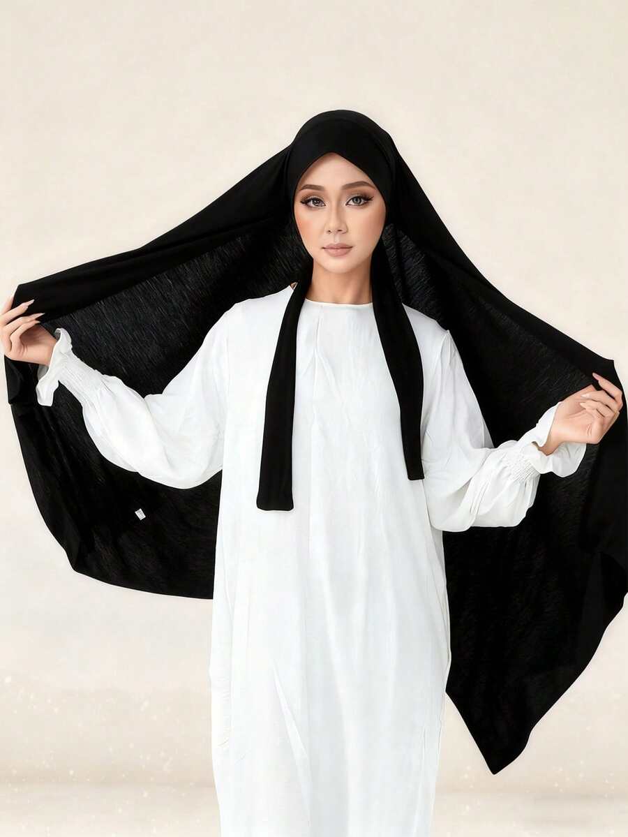 Elegant hijab | Mjuk, andningsbar, vintagestil, lämplig för dagligt utomhusbruk och religiösa sammankomster, användning året runt - färg - Visa 1