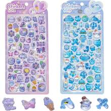 Cute Panda Polymer Clay 3D Stickers - Shiny Rainbow Transfer Stickers, Perfect For Scrapbooking And Crafts | Beautiful Creative Decor, Suitable Compatible With Ipad, Laptop, Planner, Water Bottle, Photo Album Etc., Ideal For Valentine''s Day And New Year Gifts - Sticker 11 - View 9