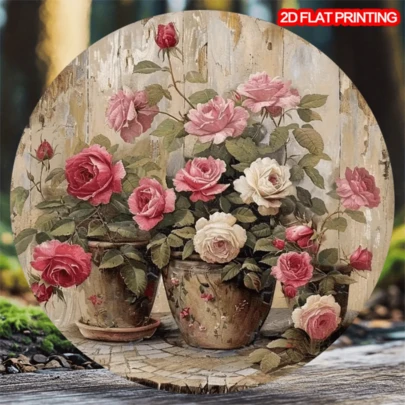 2D Flat Decorative Wall Art, Suitable For Mother's Day, Summer Theme, Farmhouse Style, Porch Decor, Wreath Center Piece - Multipurpose English Text Design, 2D Flat Shape, Random Hole Positions