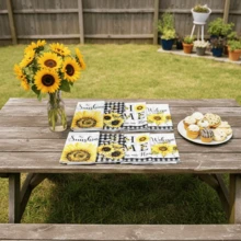 4pcs Sunflower Print Ultra-Soft Microfiber Cleaning Cloth Set - Super Soft, Quick Drying, Highly Absorbent, Machine Washable - Multicolor - View 5