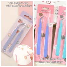 1 Pinzas de ángulo multifuncionales para rascar - Herramienta hermosa para manualidades de scrapbooking y pegatinas, pinzas/clips en forma de macarrón mini creativos - Multicolor - Ver 9