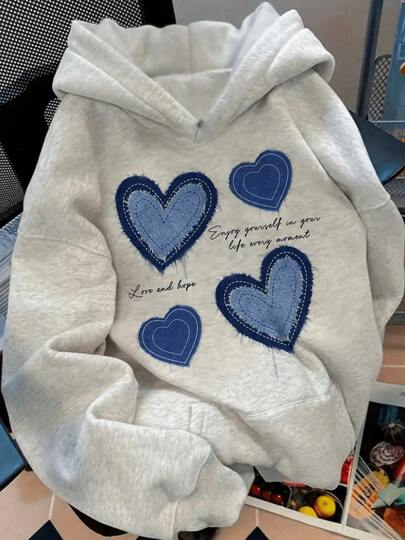 Hombre003 Sudadera con Capucha de Color Sólido Estilo Urbano, Unisex Holgado y Adelgazante Sudadera hoodie sweatshirt dama mujer gorro capucha manga larga estampado corazón tipo mezclilla otoño invierno