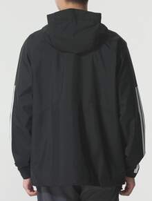 Áo khoác có mũ Adidas ESSENTIALS, áo khoác gió thời trang, đa năng, phong cách công sở thường ngày dành cho nam giới. - màu đen - Xem 4