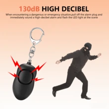 可充电个人报警器 130dB 报警器 个人安全报警器 可充电 LED 灯 适用于女性老年人 个人报警器 钥匙扣报警器 - 顏色 - 查看 3