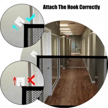 Adjustable Dog Gate - Made Of ABS Material, Indoor Pet Safety Barrier - No Drilling Installation, Suitable For Stairs, Doorways, Hallways, Porches, Yards, Etc., Indoor Dog Fence - Black - View 7