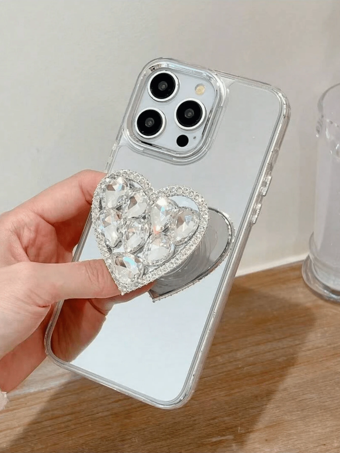 Mirror Glitter Anti-Fall Bracket Phone Case Compatible With APPLE 16/15/14/13, Pro Max X XR, Galaxy S25/S24/S23, 14T/13T/12T, REDMI Note 13/12, HONOR, OPPO Reno Series - Bright - View 1