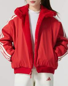 adidas CW REV JK 運動生活系列 雙面穿著保暖連帽防風透氣外套女款紅色 - 紅色 - 查看 3