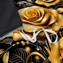 3-Piece/2-Piece Luxurious Yellow Roses  Digital Printed Duvet Cover (Not A Comforter, Without Filling) - Lightweight, Breathable And Comfortable Spring Bedding Set, Suitable For Hotel Bedroom Decor, Valentine's Day Gift. Twin, Full, Queen, King - 黃色玫瑰 - 查看 7