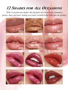 USHAS Shimmery Pearl Gloss Lip Gloss, Nourishing & Smooth Texture Mirror Finish Lip Tint, Long-Lasting & Easy To Apply, Quick-Drying & Non-Sticky, Sparkling Liquid Lipstick, Suitable For Party, Holiday And Daily Makeup, Christmas, Valentine's Day Gift - #10 - View 4