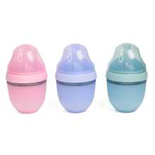 1pc Baby Bottle, 0-3 Months Infant Bottle, 150ml Anti-Colic, Silicone Anti-Drop Reusable Bottle, Easy To Clean - 彩色 - 查看 2