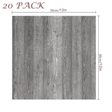 20 Packs Of Peel And Stick Floor Tiles Self-Adhesive Floor Tiles, 20 Pieces - 12 Inches X 12 Inches (30*30cm/11.81 X 11.81 Inches, Covering Area 1.8m2/19.38ft2), Marble Tile - Peel And Stick, DIY Kitchen, Dining Room, Bedroom Bathroom Flooring. (Gray Wood Grain, White Marble Grain, Black Marble Grain, Light Gray Wood Grain, Reddish Brown Wood Grain, Brown Wood Grain, Light Brown Wood Grain) - 灰色 - 查看 1