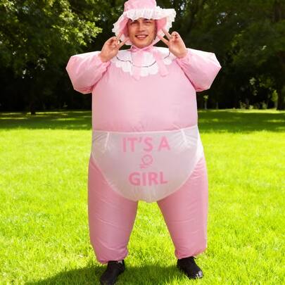 Adult Baby Inflatable Blow Up Costume - Funny Outfit For Bachelorette Party, Baby Shower & Halloween Cosplay (One Size Fits Most)