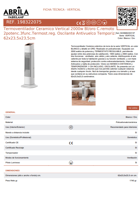 Avant Electric Space Heater - EU F Type Plug(220-240V) - View 4