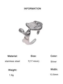 1pc Fashionable Creative Minimalist Asymmetrical Shaped Gold-Plated Stainless Steel Ring, Suitable For Women's Daily, Party And Date Wear - Multicolor - View 7