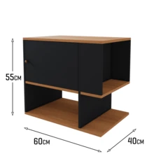 Black Freijó Wall-Mounted Bathroom Cabinet With Door And Shelf For Sink Beauty - 黑色 - 查看 4