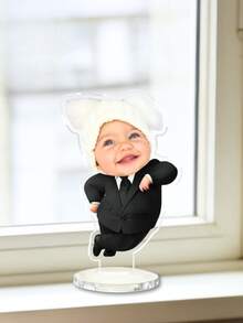 Customized Boss Baby Acrylic Stand Decor + 1/3/5 Pcs Personalized Desktop Decorations, Suitable For Wedding Souvenirs, Birthday Party Supplies, Valentine's Day Gifts, Easter Commemorative Items, Family Gatherings Decor, Baby Shower Prizes, Family Reunion Memorabilia, Couple Commemorative Items - Normal - View 3